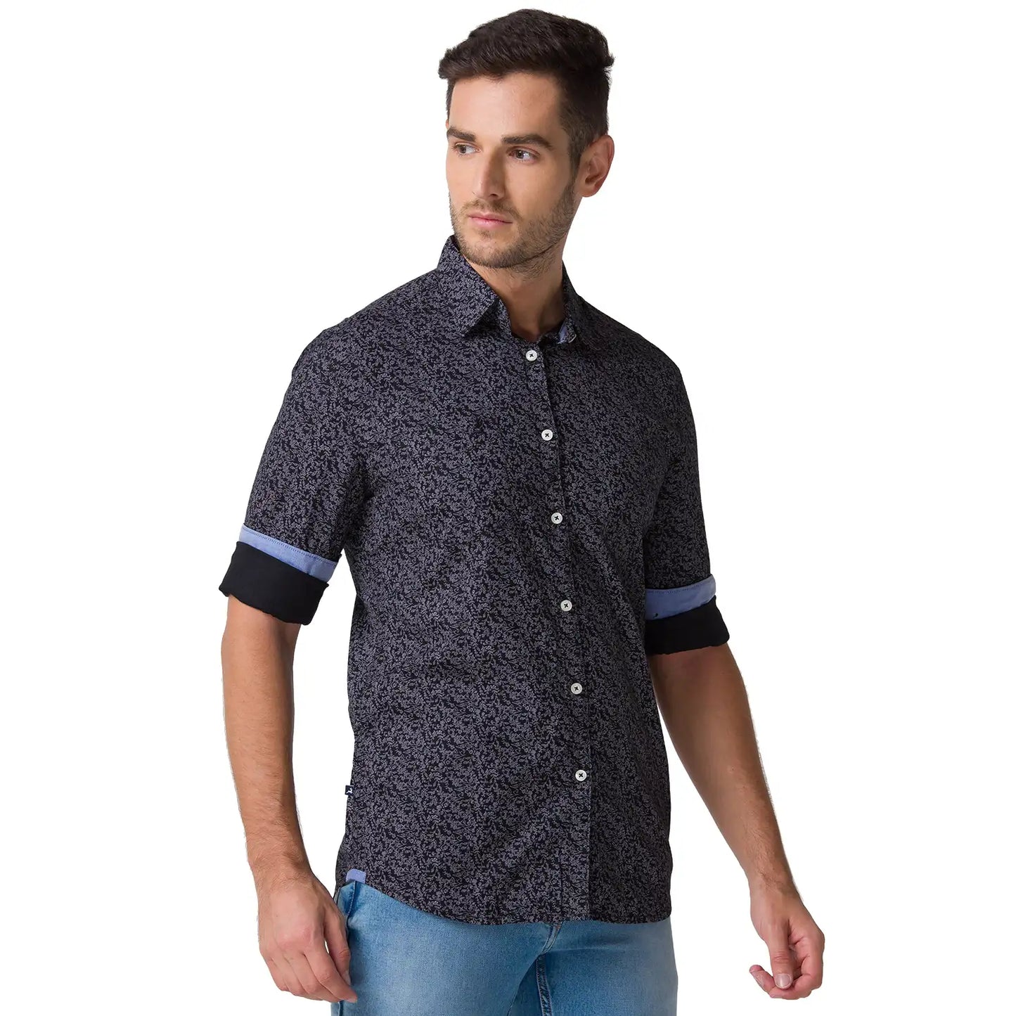 Men Slim Fit Medium Brown Shirt