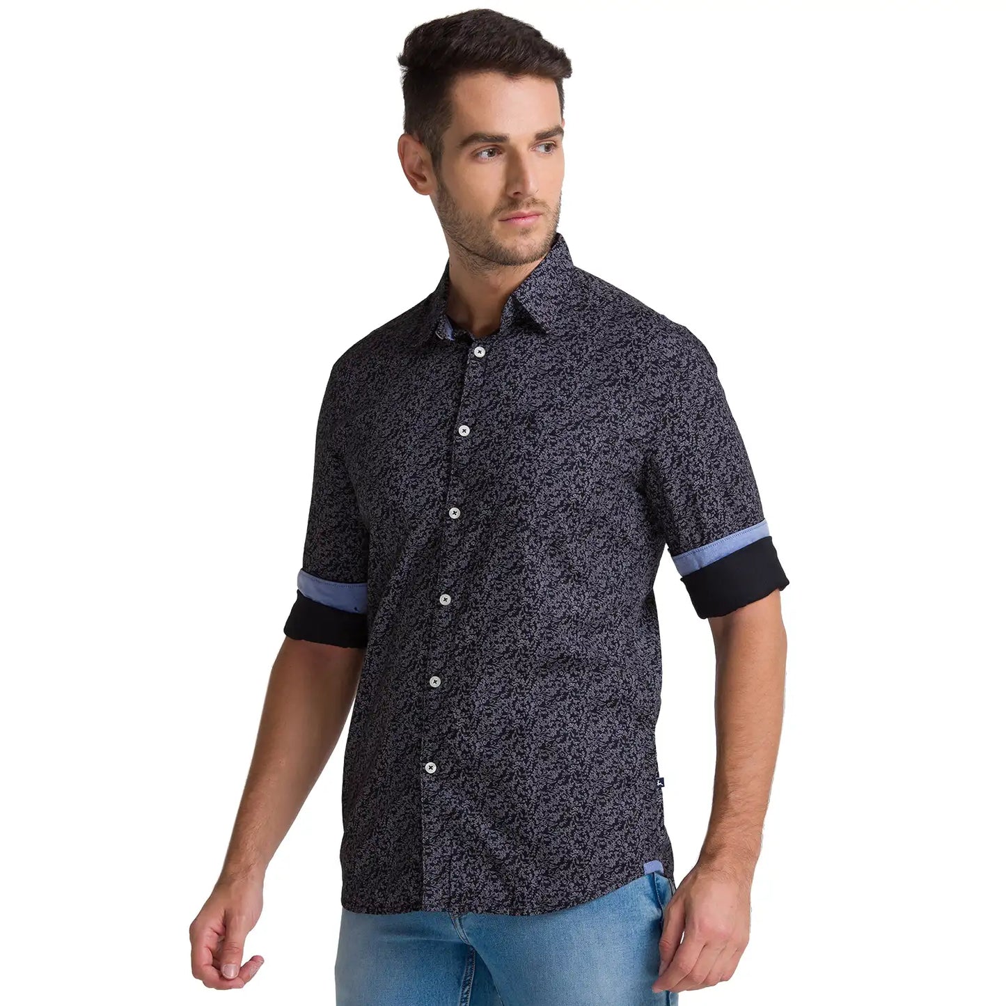 Men Slim Fit Medium Brown Shirt