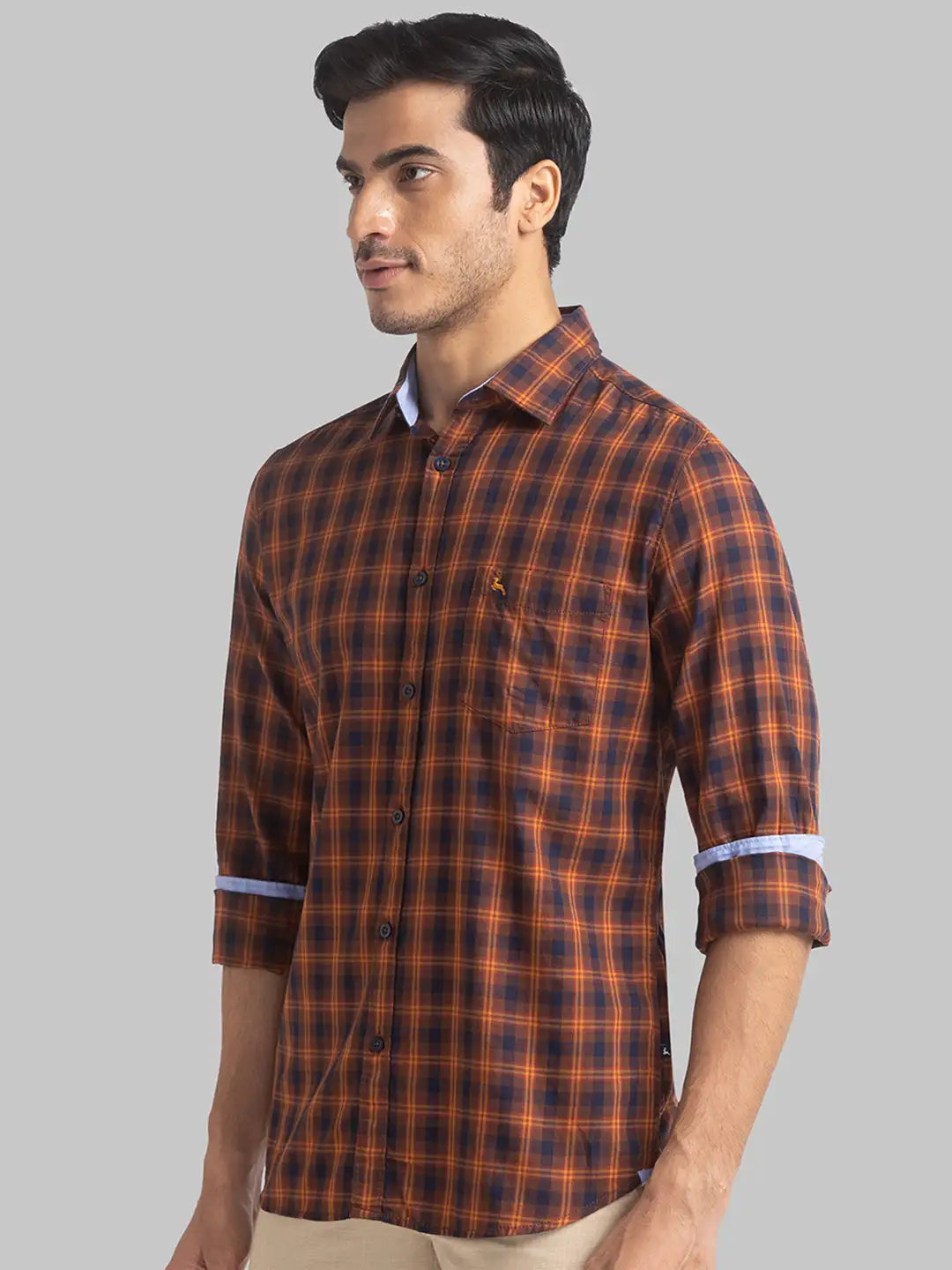 Men Slim Fit Dark Red Shirt