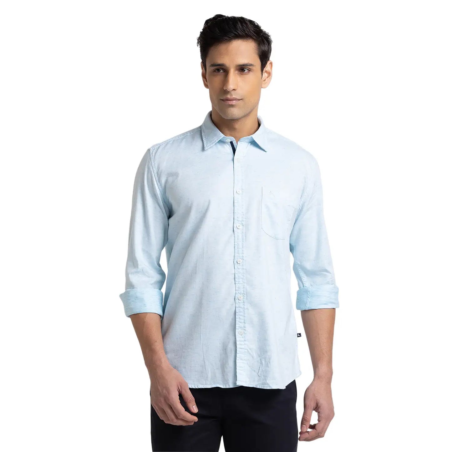 Men Slim Fit Pink Shirt