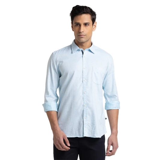 Men Slim Fit Pink Shirt