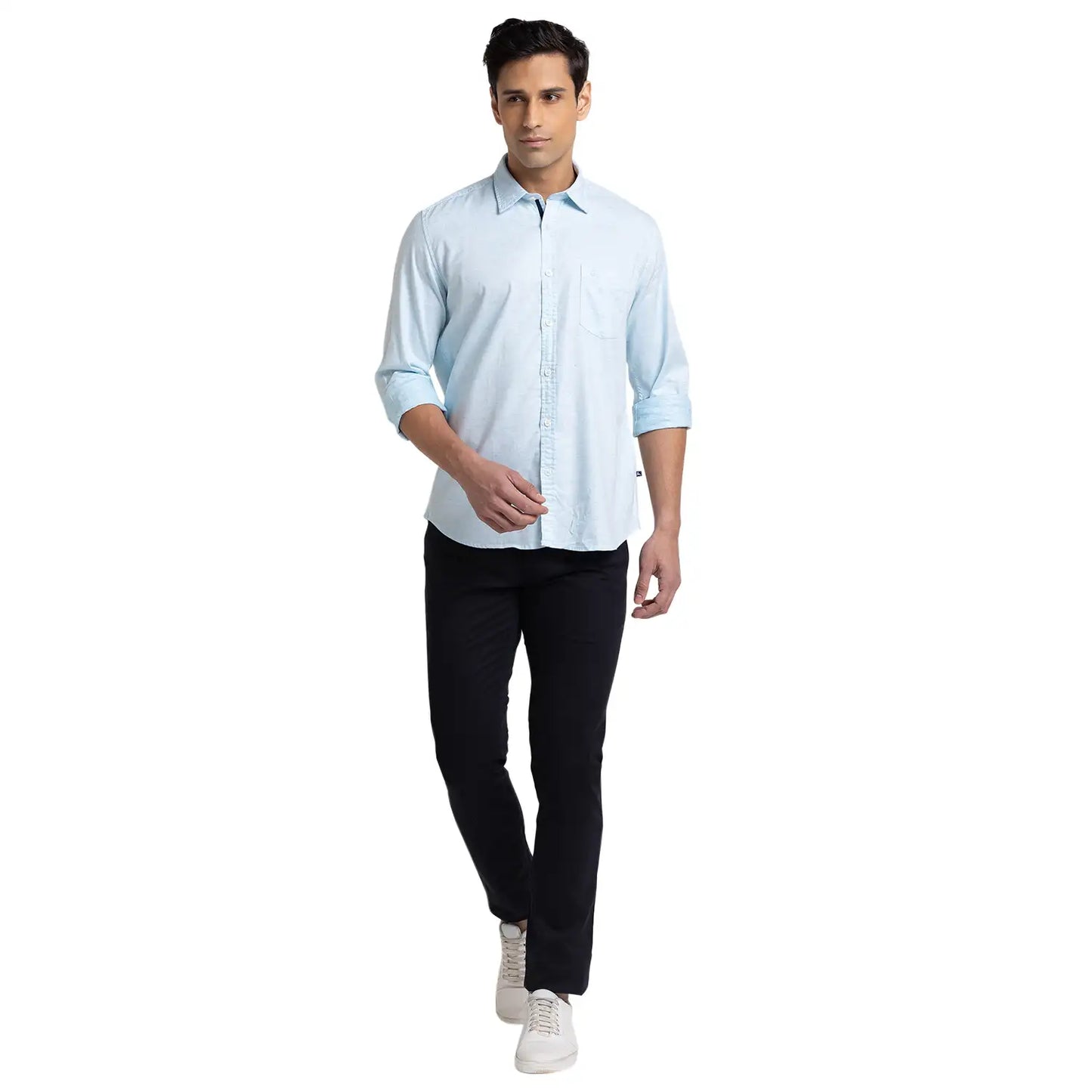 Men Slim Fit Pink Shirt
