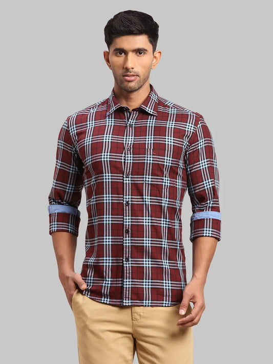 Men Slim Fit Dark Green Shirt