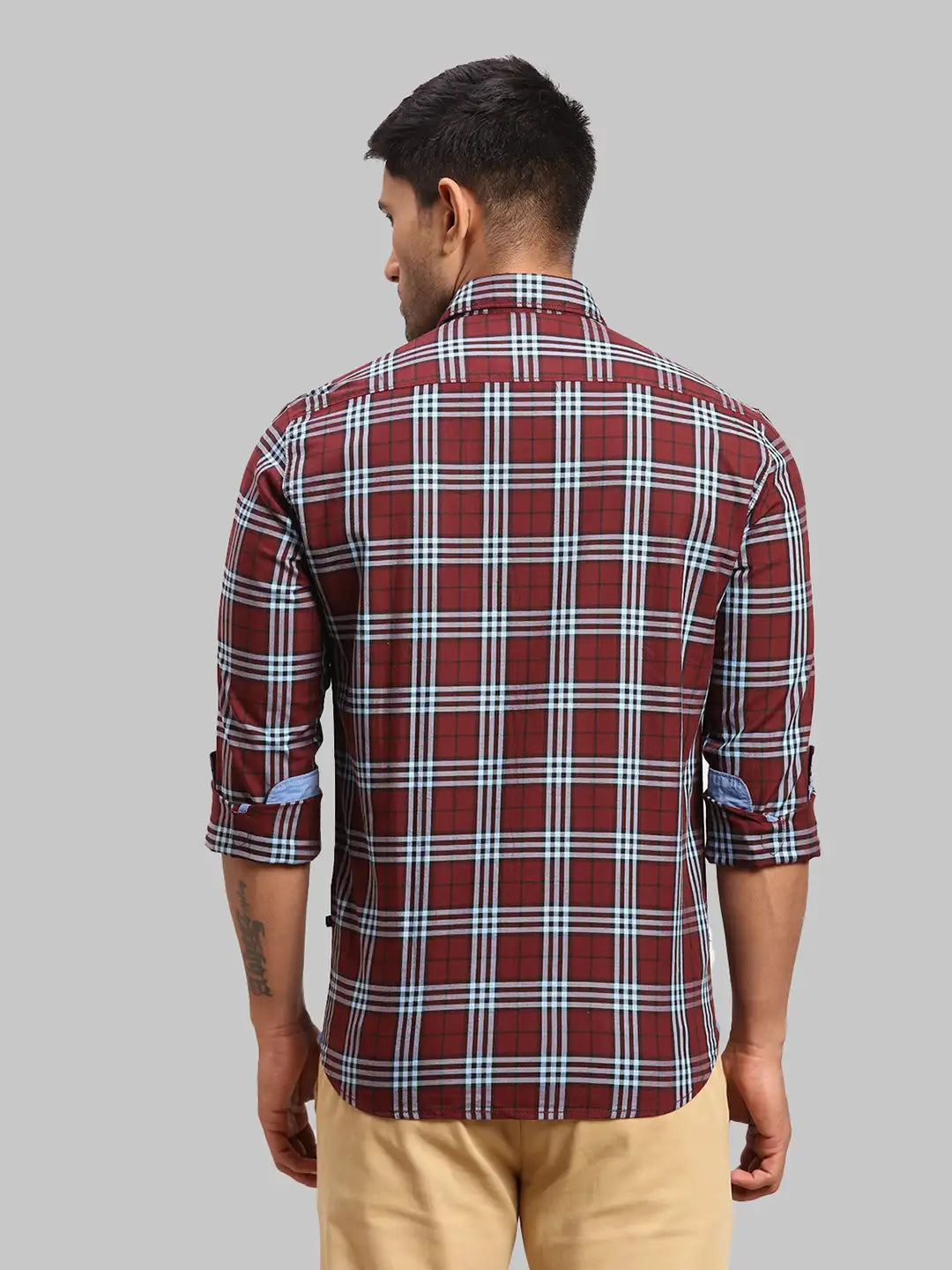 Men Slim Fit Dark Green Shirt