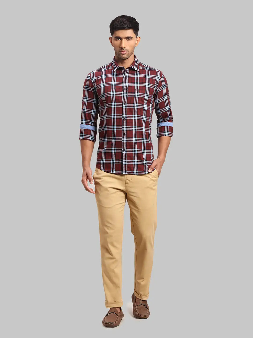 Men Slim Fit Dark Green Shirt