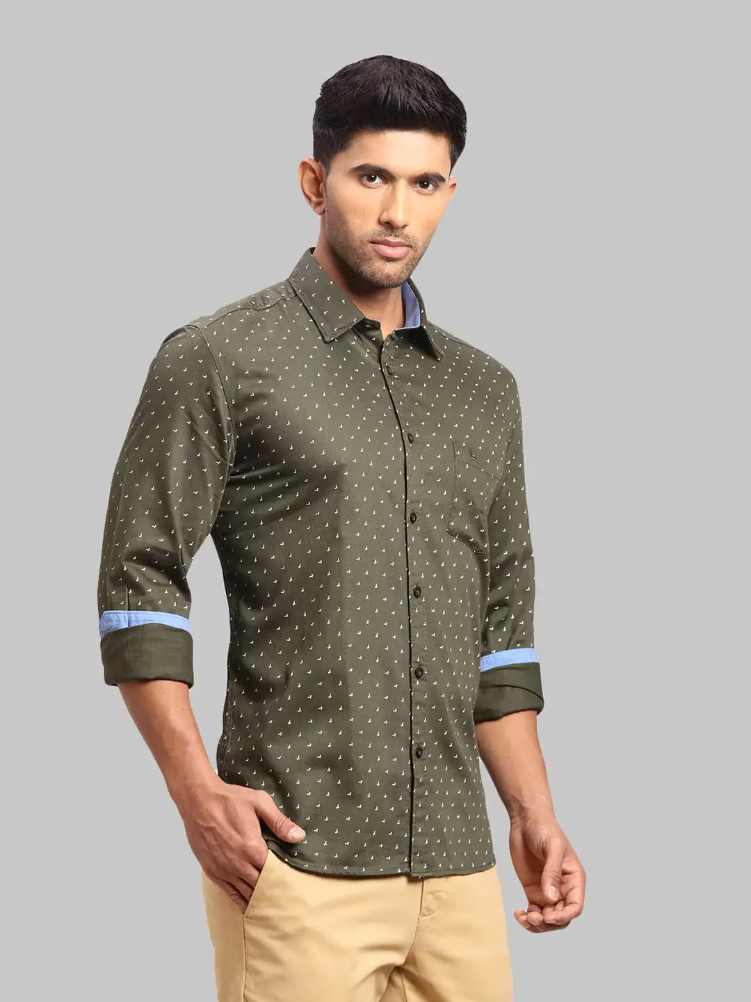 Men Slim Fit Dark Red Shirt