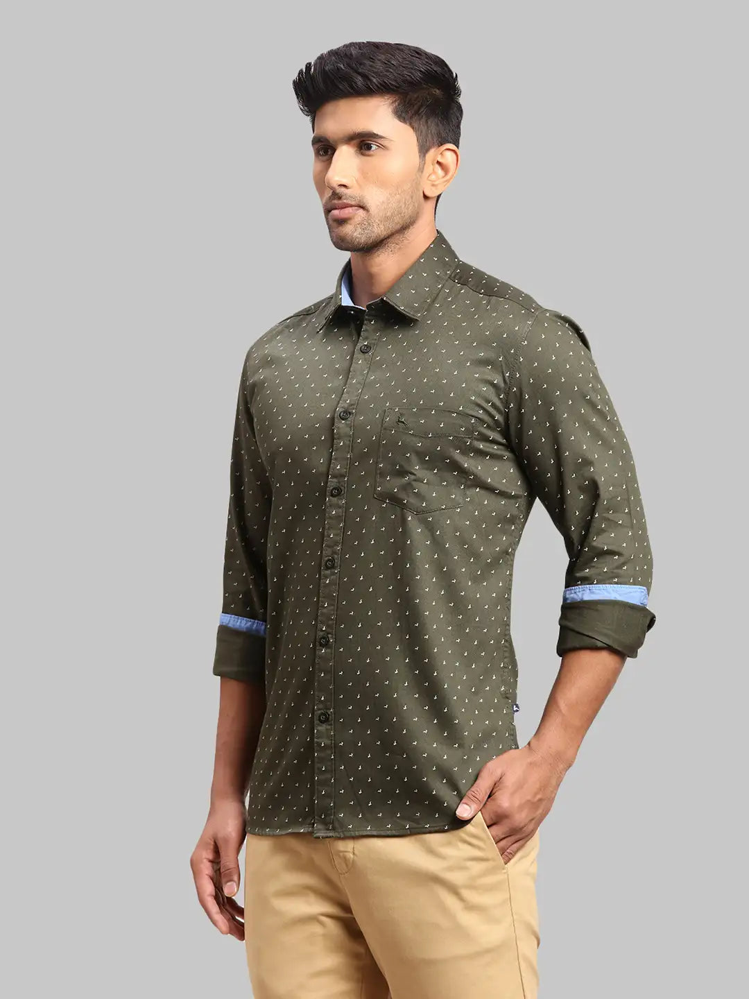 Men Slim Fit Dark Red Shirt