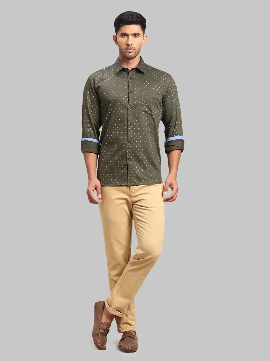 Men Slim Fit Dark Red Shirt