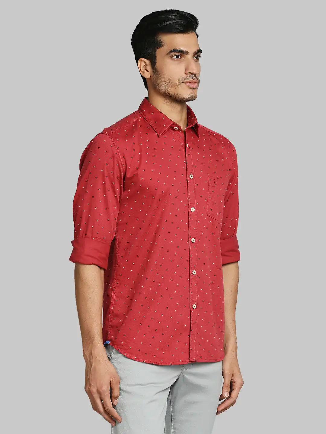 Men Slim Fit Dark Blue Shirt