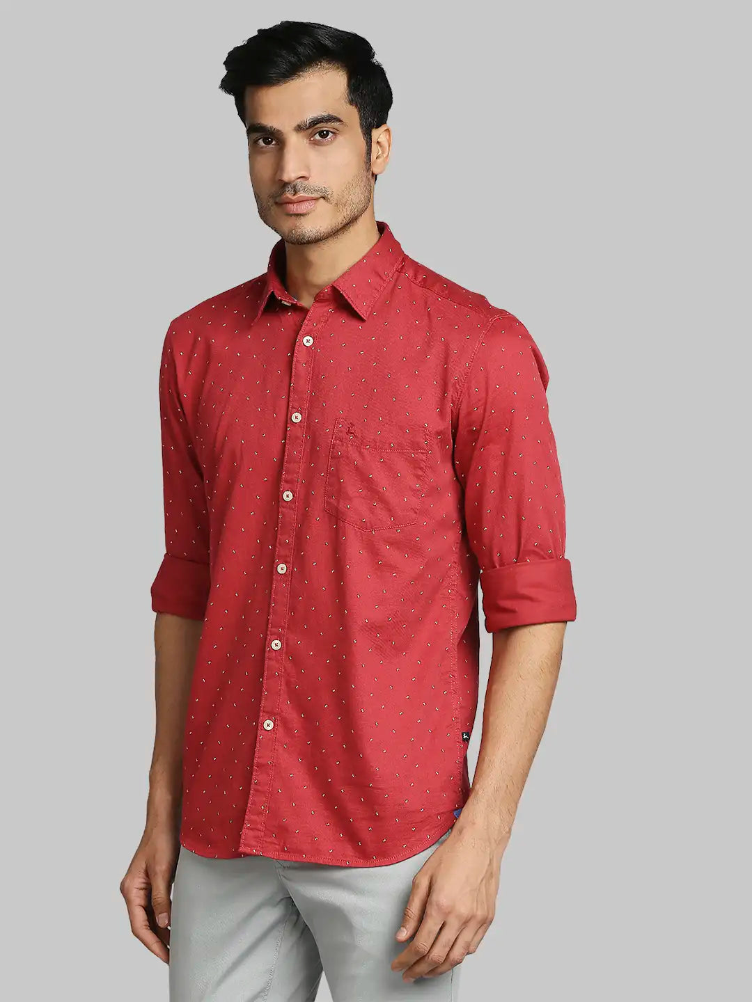 Men Slim Fit Dark Blue Shirt