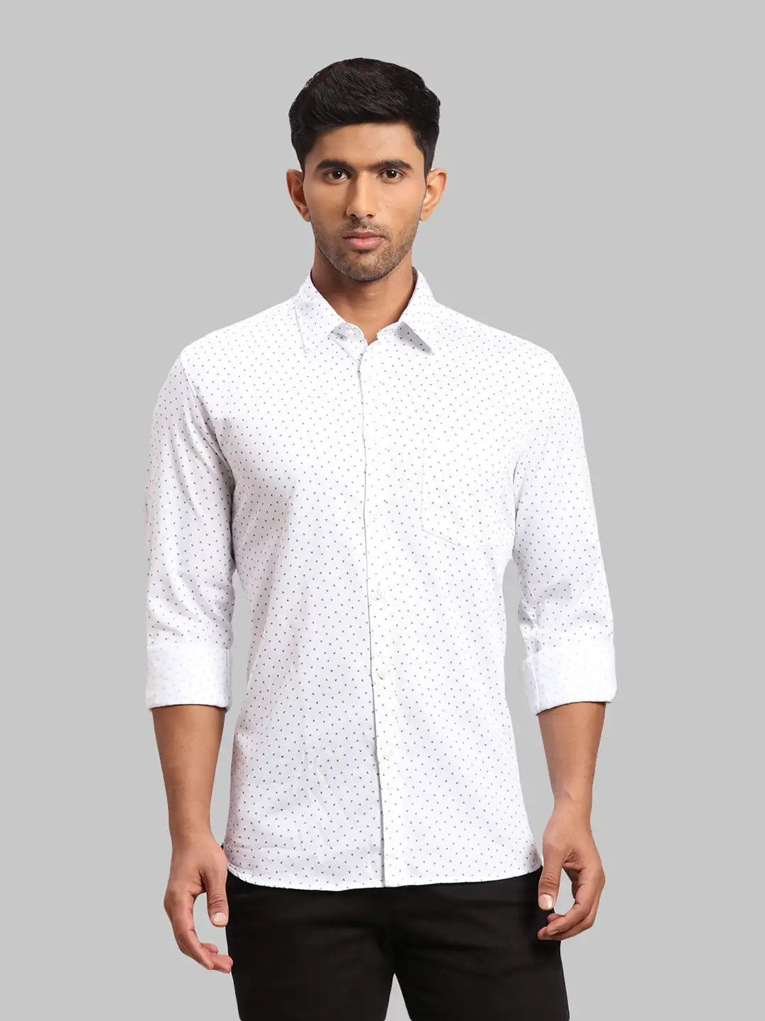 Men Slim Fit Dark Blue Shirt