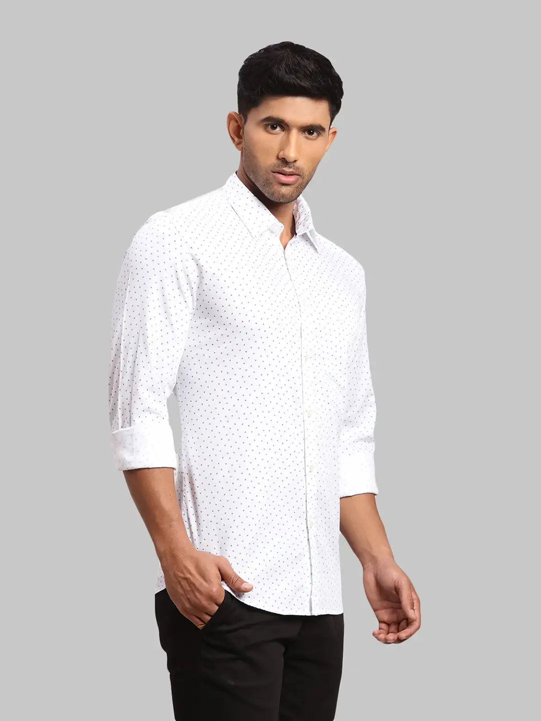 Men Slim Fit Dark Blue Shirt