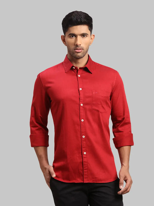 Men Slim Fit Dark Blue Shirt