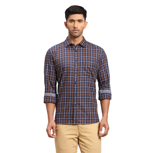 Men Slim Fit Dark Red Shirt