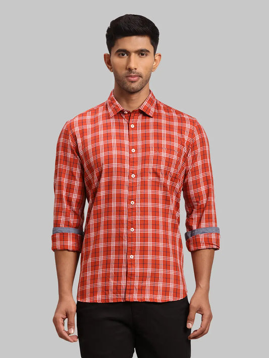 Men Slim Fit Dark Blue Shirt