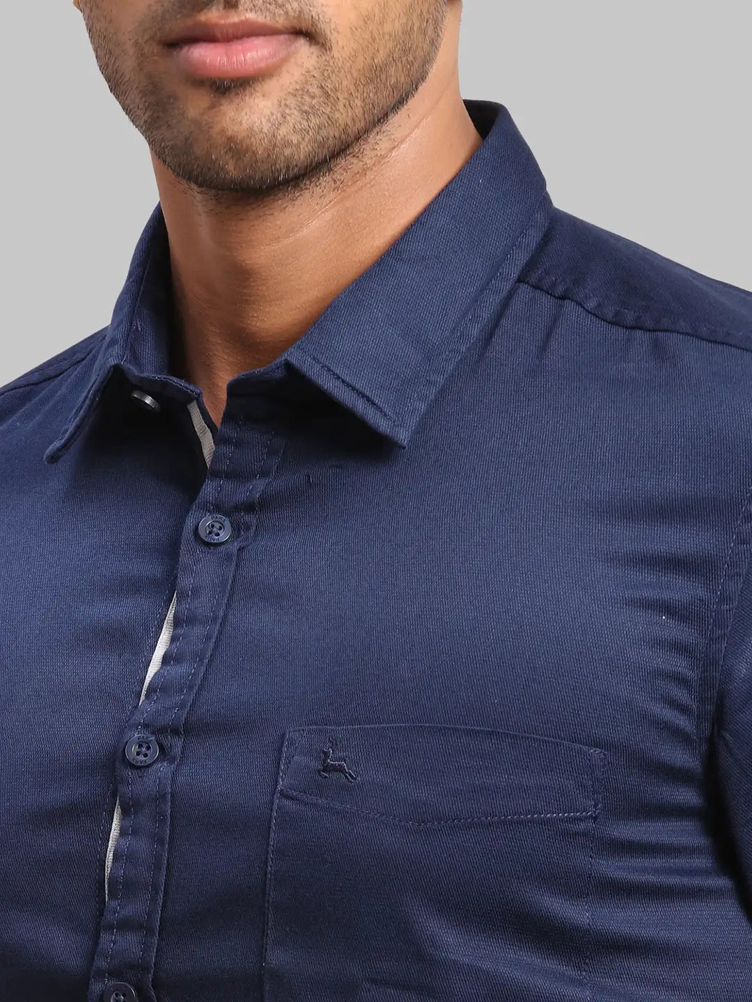 Men Slim Fit Medium Grey Shirt