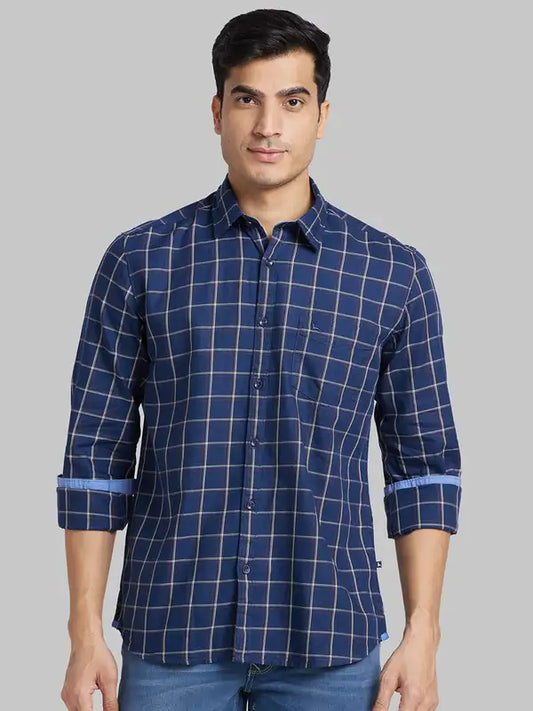 Men Tailored Fit Blue Polo