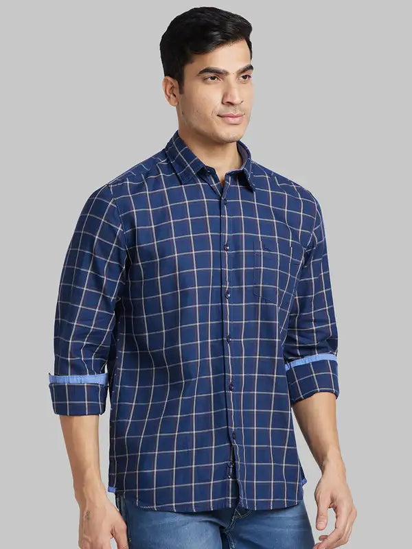 Men Tailored Fit Blue Polo