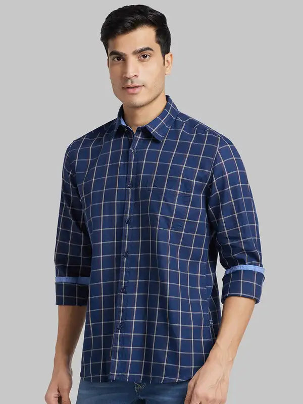 Men Tailored Fit Blue Polo