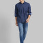 Men Tailored Fit Blue Polo