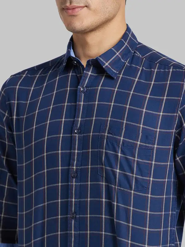 Men Tailored Fit Blue Polo