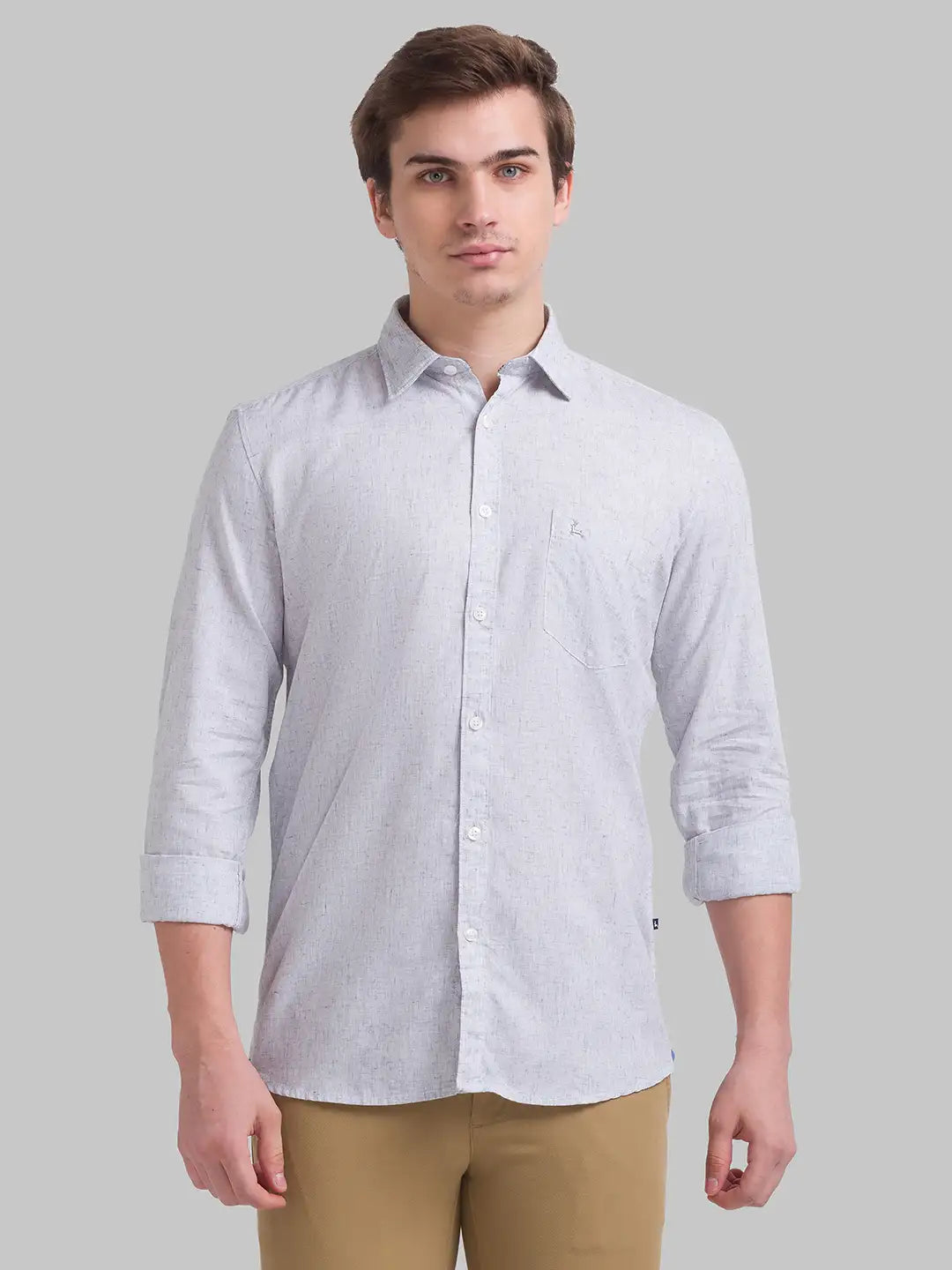 Men Slim Fit Light Red Shirt
