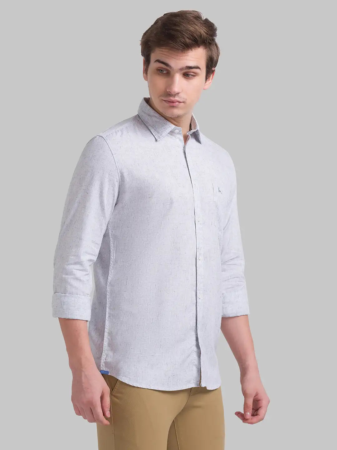 Men Slim Fit Light Red Shirt