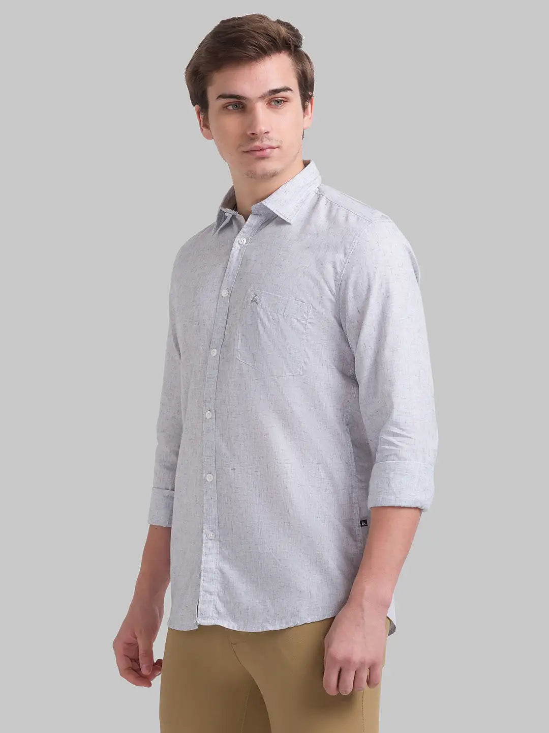 Men Slim Fit Light Red Shirt