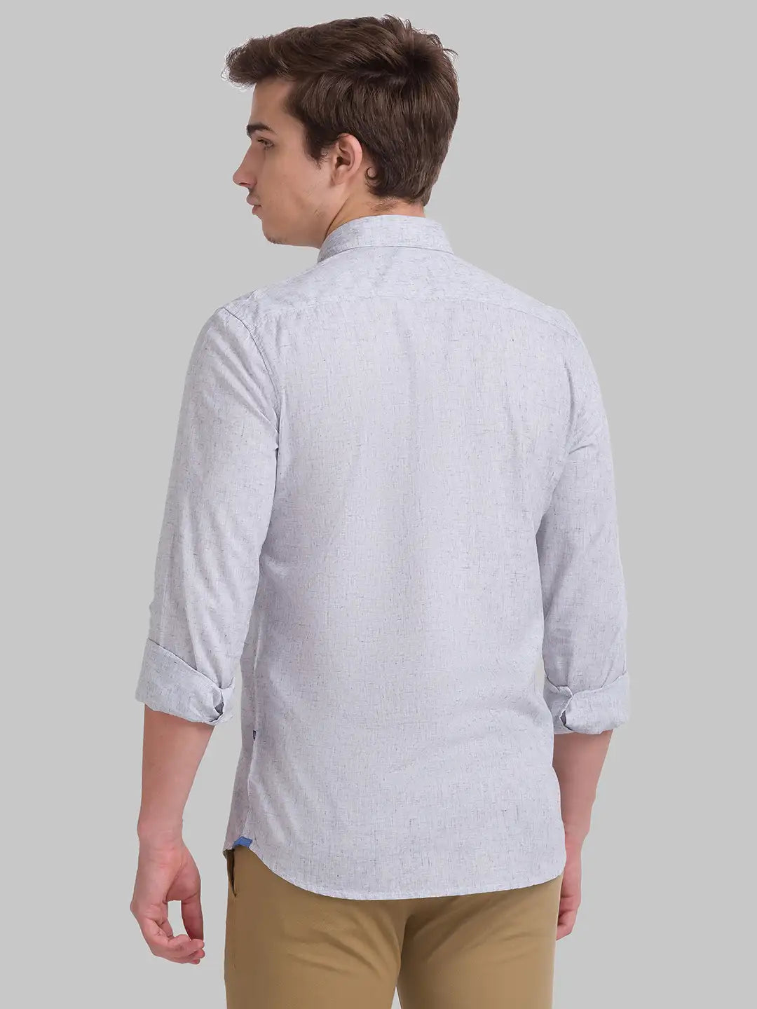 Men Slim Fit Light Red Shirt