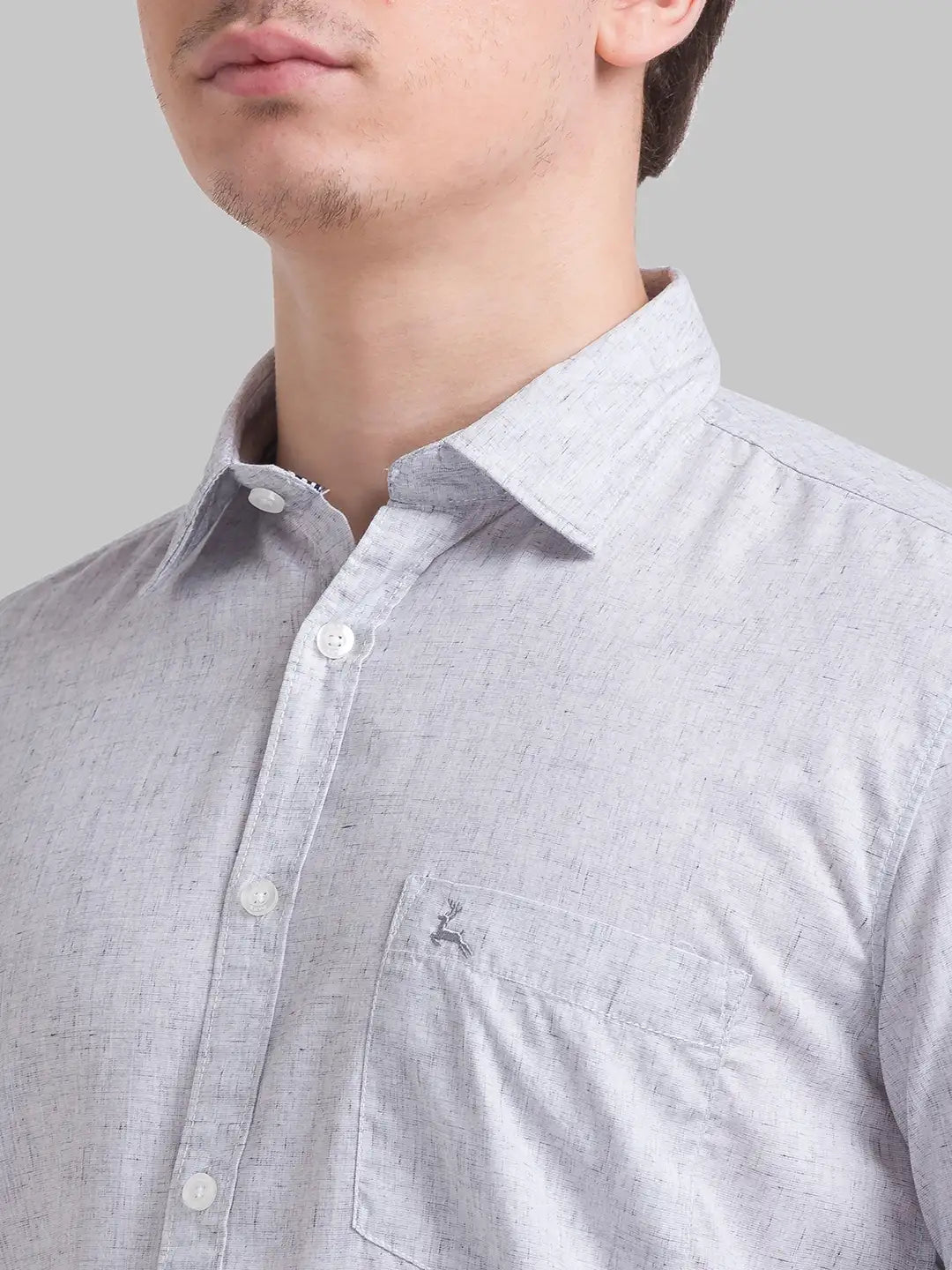 Men Slim Fit Light Red Shirt