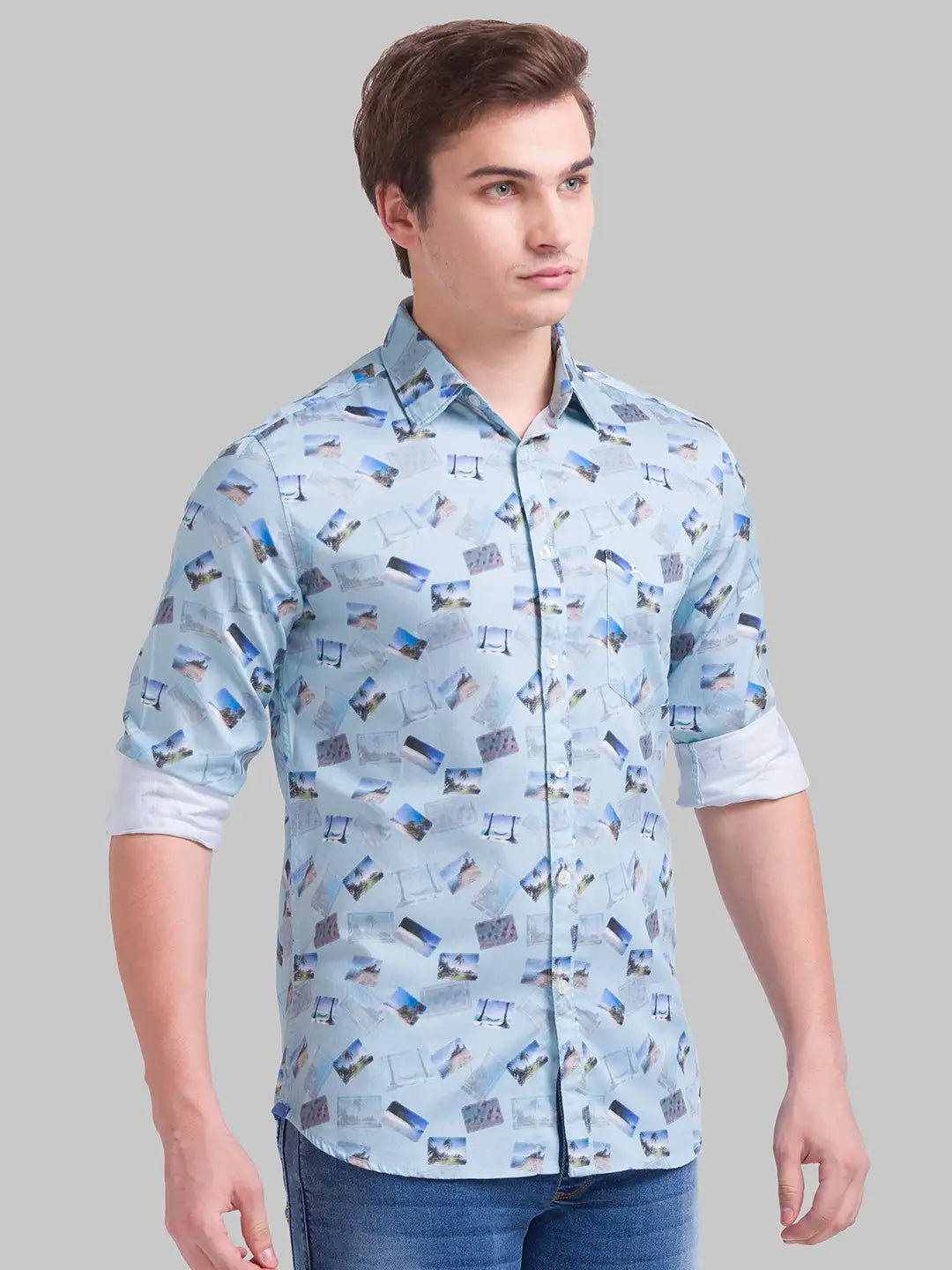 Men Slim Fit White Shirt