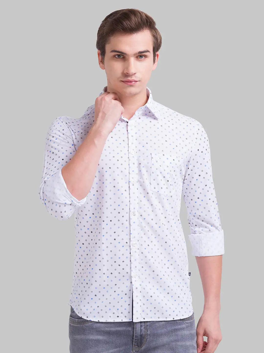 Men Slim Fit Blue Shirt