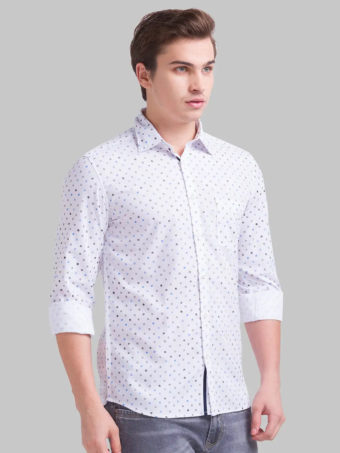 Men Slim Fit Blue Shirt
