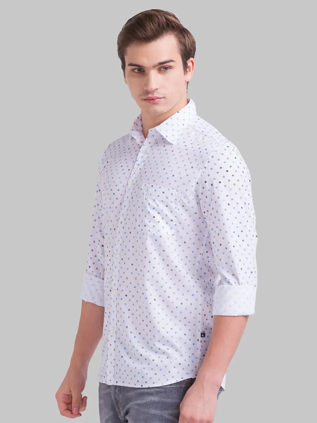 Men Slim Fit Blue Shirt