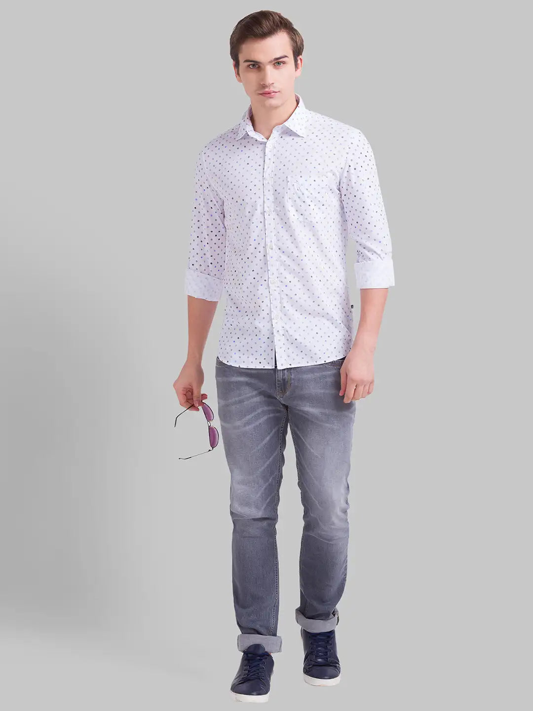 Men Slim Fit Blue Shirt