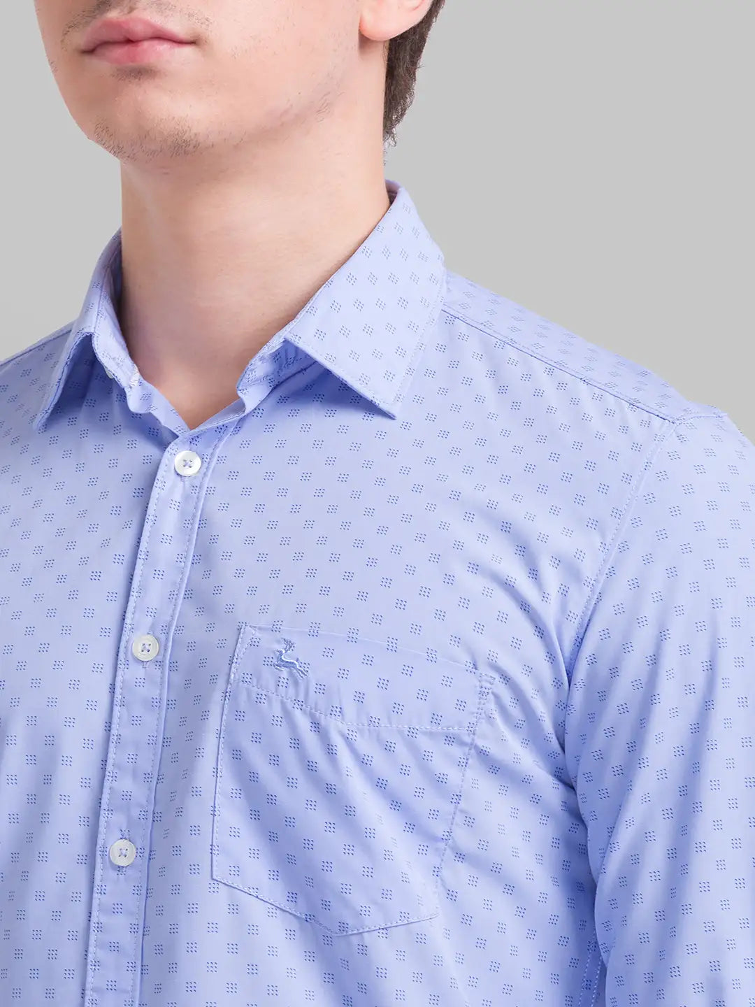 Men Slim Fit Fancy Blue Shirt