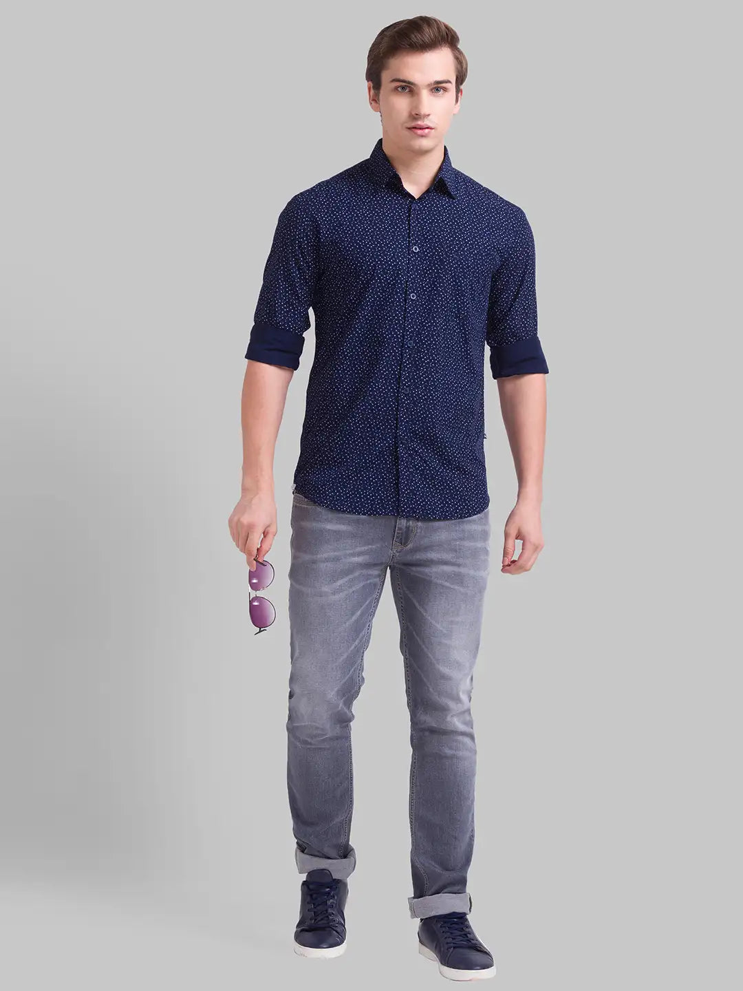 Men Slim Fit White Shirt