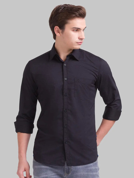 Men Slim Fit Medium Blue Shirt