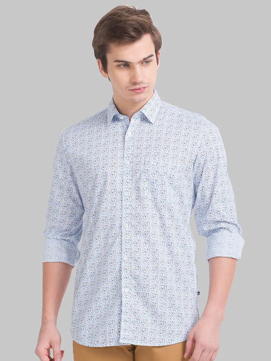 Men Slim Fit Dark Blue Shirt