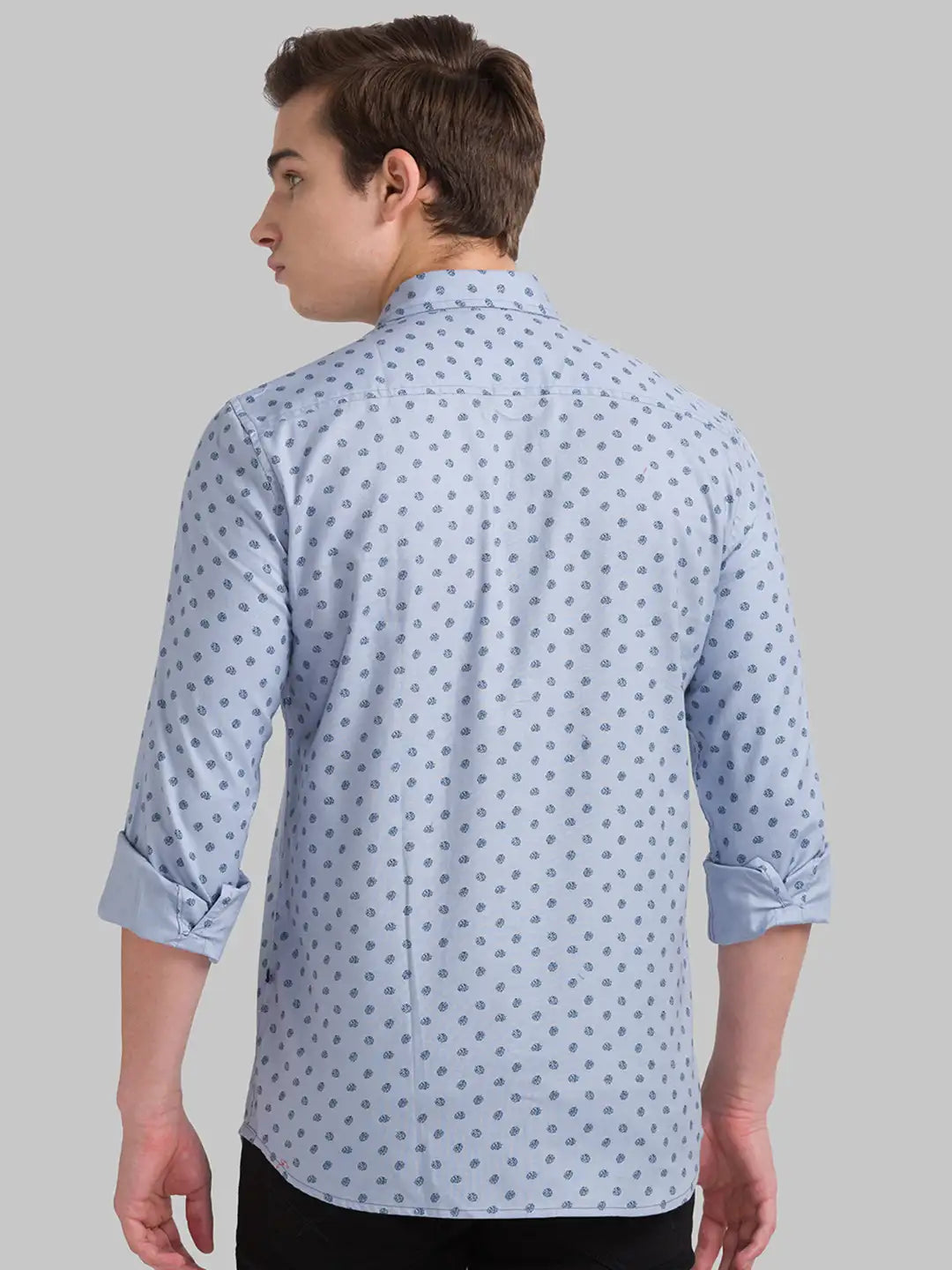 Men Slim Fit Medium Blue Shirt