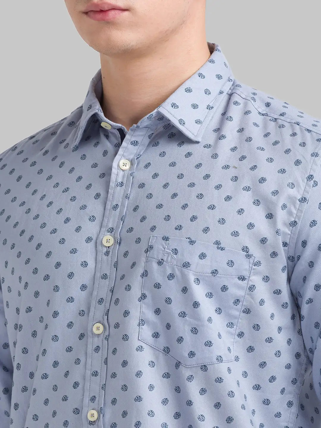 Men Slim Fit Medium Blue Shirt