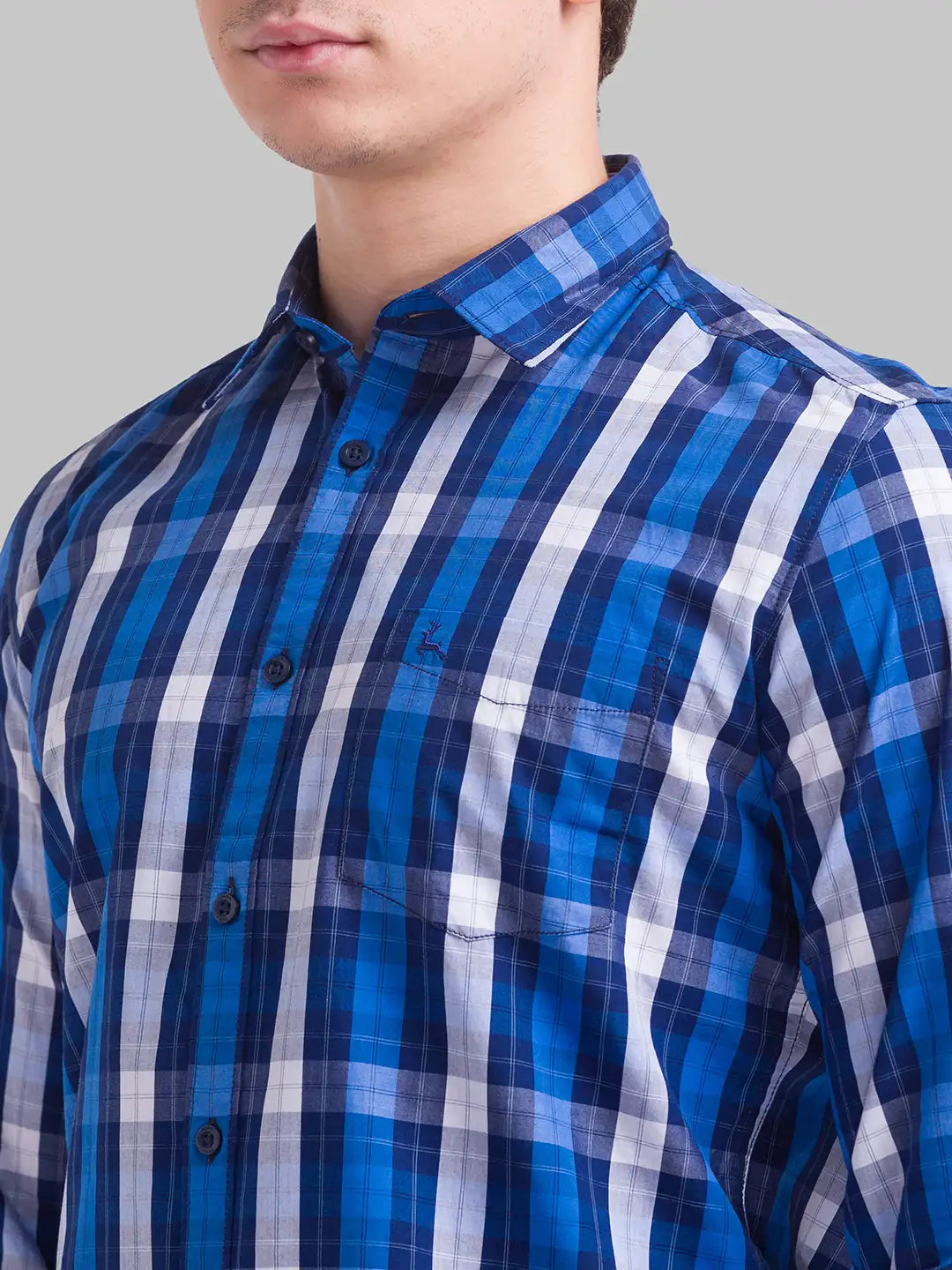 Men Slim Fit Dark Blue Shirt