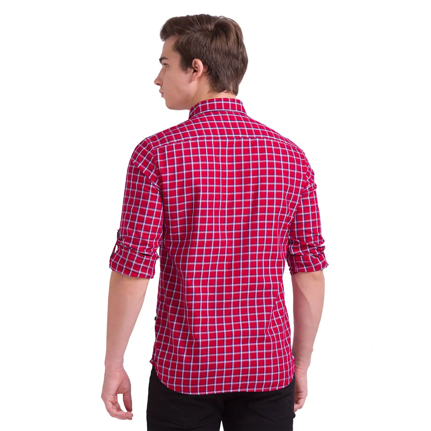 Men Slim Fit Dark Blue Shirt