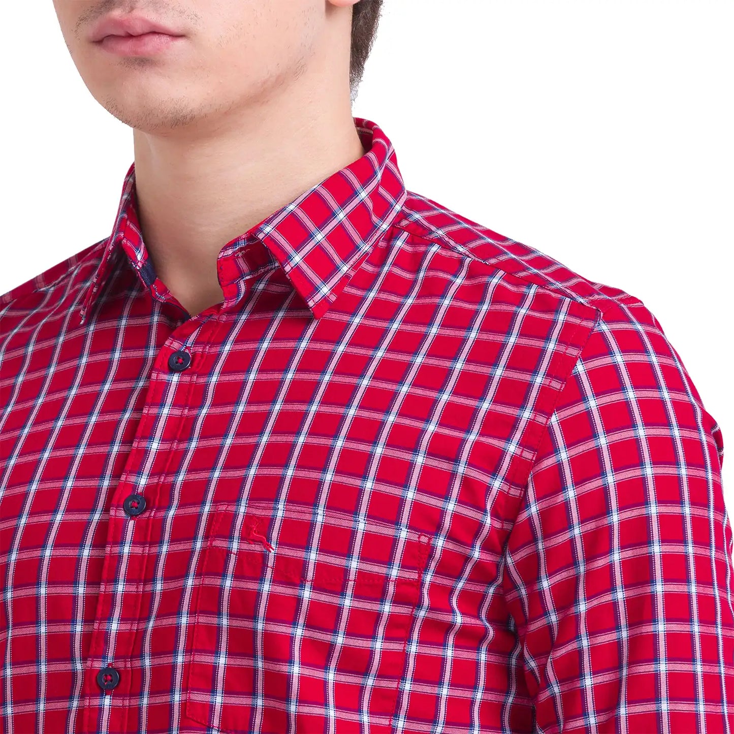 Men Slim Fit Dark Blue Shirt