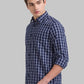 Men Slim Fit Dark Blue Shirt