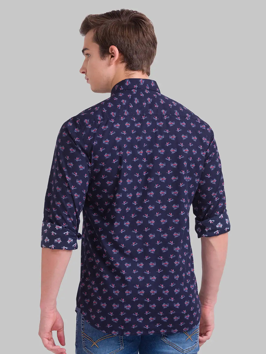 Men Slim Fit Light Orange Shirt