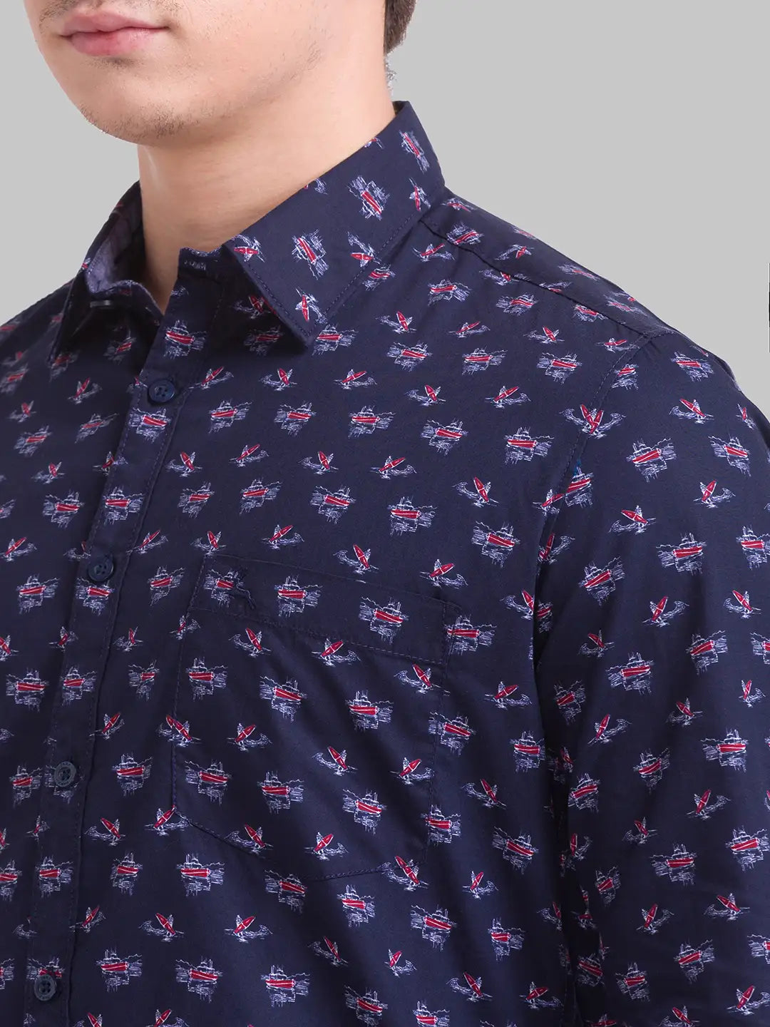 Men Slim Fit Light Orange Shirt