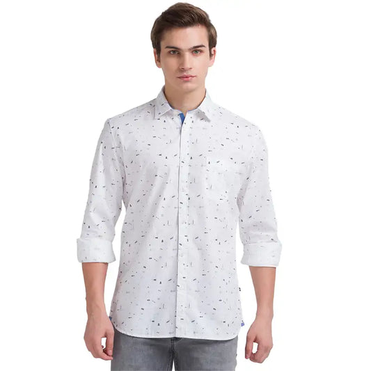 Men Slim Fit Blue Shirt