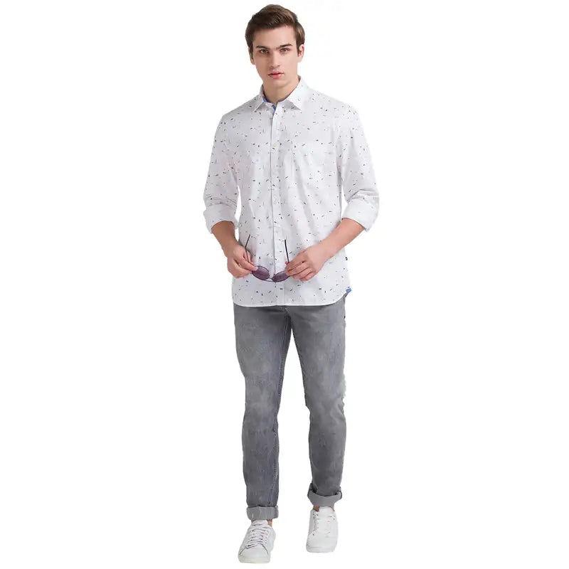 Men Slim Fit Blue Shirt