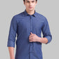 Men Slim Fit Dark Blue Shirt
